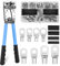 Batteriekabelschuh Crimpzange 10–1/0 AWG Groß Crimpzange Kabelschuh Zange Crimpzange 6/10/16/25/35/50 mm² mit 8 Größen 60 PCS Kupferringklemmen +80 PCS Schrumpfschläuche