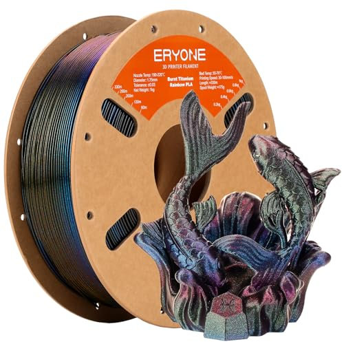ERYONE Burnt Titanium Rainbow PLA Filament 3D Printer, 1.75mm +/-0.03mm, 1kg(2.2LBS)/Spool, Galactic