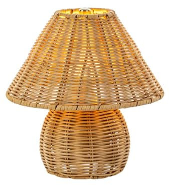 AoLa Vintage Tischlampe mit Schalter Retro Tischleuchte Boho Bambus Lampenschirm Handgefertigter E27 Nachttischlampe mit Kabel Kleine Lampe für Wohnzimmer Schlafzimmer(Ohne Leuchtmittel)