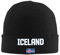 FAGIUCHI Iceland Flag Cool Isländer Winter Strickmütze Beanie Cap Erwachsene Warme Mützen Schwarz, Schwarz , 7 1/8-7 1/4