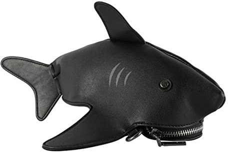 VALICLUD Modische Haifisch Umhängetasche Für Damen Schwarze Crossbody Bag Aus PU Tierdesign Zufälliger Stil Ideal Für Freizeit Und Alltag Vielseitig Einsetzbar