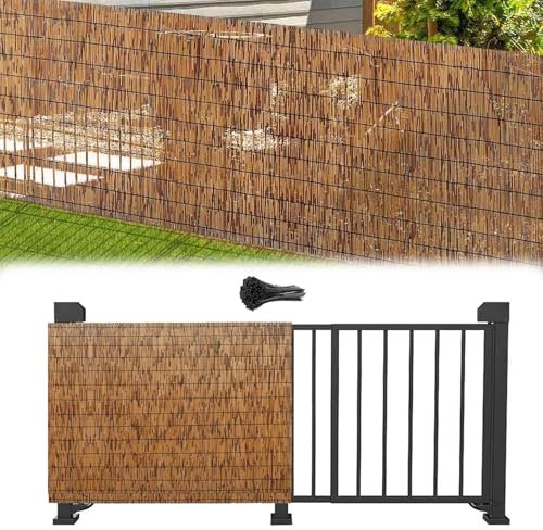 BZCKBZ Rouleaux De Clôture en Roseau Naturel, Brise-Vue en Bambou 50/100 Cm De Haut X 300/800 Cm De Long Store Enrouleur Bambou pour Extérieur, Jardin, Décoration De Terrasse(110x200cm(3.6x6.6FT))