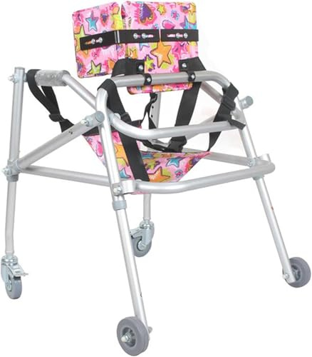 Gehhilfe FüR Behinderte Kinder mit Rädern, Aluminium Kinder Stehgestell, Leichter Posterior Rollator Walker, Kinder Steh Gehhilfe, für pädiatrische behinderte verletzte Rehabilitation