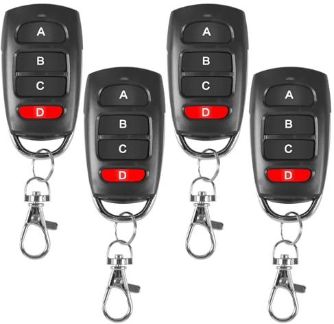 Telecommande Universelle Portail, 4PCS télécommandes universelles,Telecommande Porte de Garage,Telecommande de Portail Coulissant,télécommandes de Portail,pour Portail Automatique fréquence 433 MHz