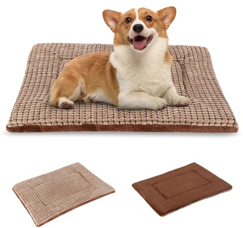 BVAGSS Orthopädisches Hundebett, Waschbar Hundekissen flauschig Hundematte, Umkehrbar Weiche und Warme Hundematte für klein mittel große Hunde XH079 (76x50x4cm,Brown)