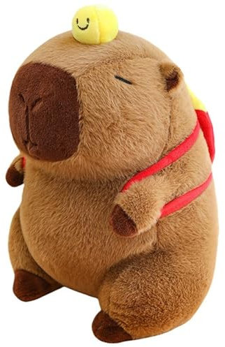 KUKUShining Capybara Plüschtier, Süße Capybaras Stofftier Puppe Mit Tischtennis Rucksack Plüschtier Dekokissen Geschenk Für Kinder Mädchen(45cm/17.7in)