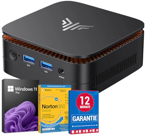 various Mini PC Computer, Alder Lake Lake N95 (4C/4T, bis zu 3.4GHz), 16GB DDR4 512GB M.2 SSD Micro PC mit Windows 11 Pro | 4K UHD Dual Display | Gigabit Ethernet | WiFi 5 | BT 4.2