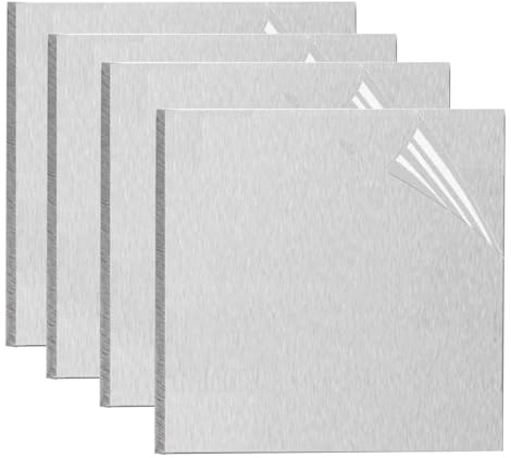 4 placas de aluminio 6061 T6 de 10 mm de espesor con película protectora for uso industrial y artesanal.(100x100x10mm)