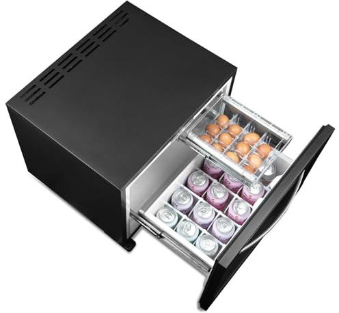 Smad Frigo Tiroir Camping Car, 45L, Frigo Tiroir 12V, 55x50,8x42cm, Température 0-15°C, Glacière Tiroir pour Caravane, Van, Maison