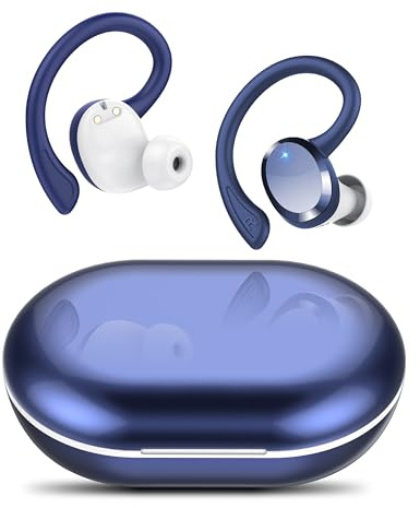 Bluetooth Kopfhörer Sport, 2026 in Ear Kopfhörer Kabellos Bluetooth 5.4 mit 4 HD Mikrofon, IPX7 Wasserdicht Headphones mit 54H Ladekoffer LED Anzeige,Tiefer Bass Ohrhörer für Arbeit und Studium