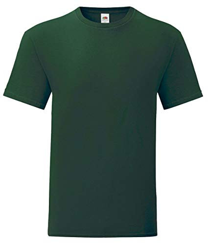 Fruit of the Loom iconic T-shirt, sizes S - 5XL, forest green, L