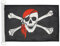 BANDERA NAUTICA PIRATA CON BANDANA ROJO 45x30cm - Pabellón de conveniencia CON CALAVERA 30 x 45 cm anillos - AZ FLAG