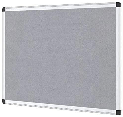 VIZ-PRO Pinnwand - Textil/Filz (grau) - mit Alurahmen - 90 x 60 cm