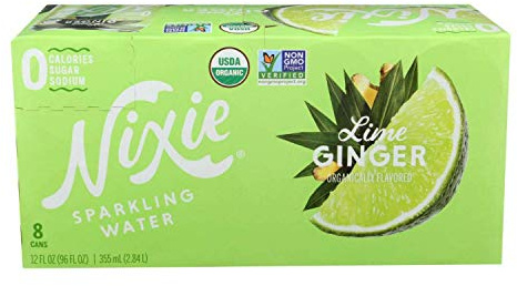 Nixie Organic Lime Ginger Sparkling Water 8 Pack, 12 FZ