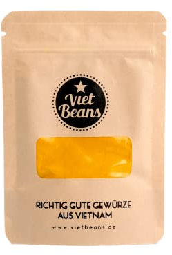 Kurkuma Pulver aus Vietnam - Curcuma gemahlen wiederverschließbarer Verpackung - Curcumin - Keine Zusätze - 50g