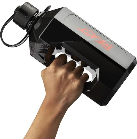 Alpha Designs | 2 Litre Water Bottle | 2.4l Large Drinks Water Jug | Holiday, Travel | Beast Black