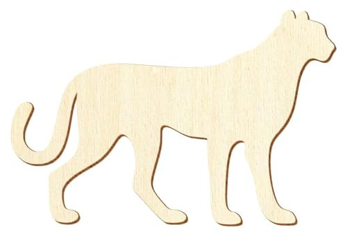 Holz Gepard - Deko Basteln 3-50cm, Größe:7cm, Pack mit:10 Stück