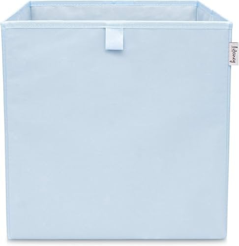 LIFENEY Aufbewahrungsbox einfarbig Hellblau I Spielzeugbox passend für Würfelregale I Ordnungsbox für das Kinderzimmer I Aufbewahrungskorb als Accessoire für dein Zuhause | 33x33x33 cm