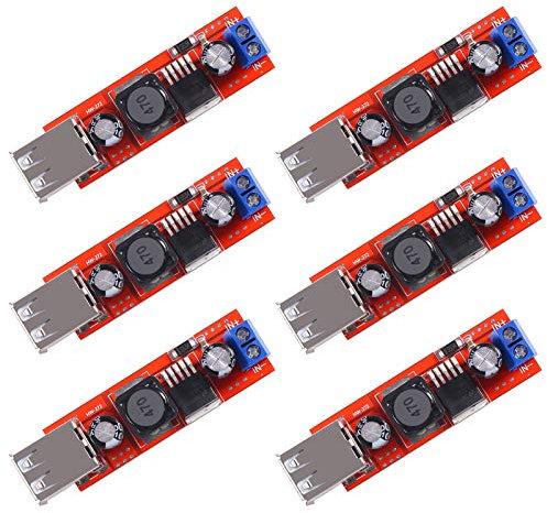 AITRIP 6 pcs Dual USB 9V/12V/24V/36V to 5V Converter DC-DC 3A Step Down Power Module Double USB Step-down Converter Module