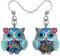 Emaille-Legierung Anime Blume Eule Ohrringe Vogel Tropfen baumeln Modeschmuck für Frauen Mädchen Charm Geschenk (Blau)