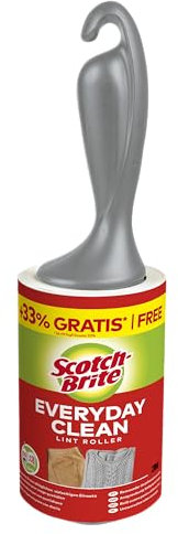 Scotch-Brite Rouleau Anti-Peluches, Brosse Adhésive - 1 Rouleau de 75 Feuilles - Fonctionne Très Bien sur Les Poils d'animaux, Les Vêtements, Les Meubles et Plus Encore
