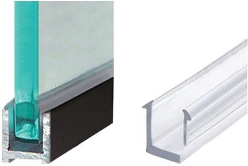 Aluminium U-Profil Dusche 150cm Schwarz matt I Wandanschlussprofil für 10mm Glas Duschabtrennung I Wandprofil Walk-In-Dusche I Duschprofil I Klemmprofil Wandhalterung