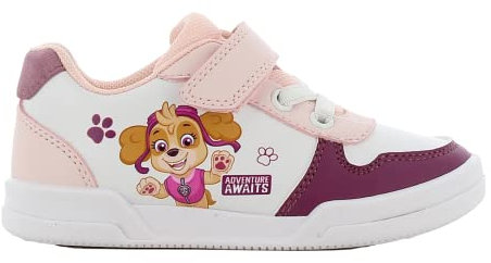PAW Patrol Schuhe Mädchen von 2 bis 6 Jahre, Niedriger Turnschuhe Kinder mit Klettverschluss 30 EU, Lustige Sneaker für Kleinkinder mit Skye Motiv, Kinderschuhe ideal für Schule und Freizeit, Rosa