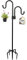ADTSADDTO Double Shepherds Hook for Outdoor, 28.5 to 76 Inch Adjustable Garden Hooks with 5-Prong Base, Heavy Duty Garden Hook for for Garden Lights, Lanterns, Plant Baskets, Wind Chime (76)