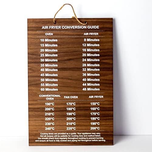 Air Fryer conversion chart guide wall plaque gift