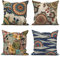 ASDCXZ Boho Kissenbezug 50x50 cm 4er Set, Boho Retro Blume Textur Muster Beige Sofa Dekokissen Kissenbezüge Kissenhülle Waschbar Polyester Flachs Textil Polster Kopfkissenbezug Kissen Bezug