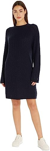 Tommy Hilfiger Women's Dress Soft Wool C-Neck Long Sleeve, Blue (Desert Sky), S