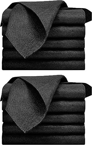 UNKCEST 12er Pack Verdicktes Magisches Reinigungstuch Schwarz, 30 × 30 cm Mikrofasertücher, Reinigungstücher Lappen Putztücher Streifenfrei & Fusselfrei für Haushalt, Küche,Auto Glas