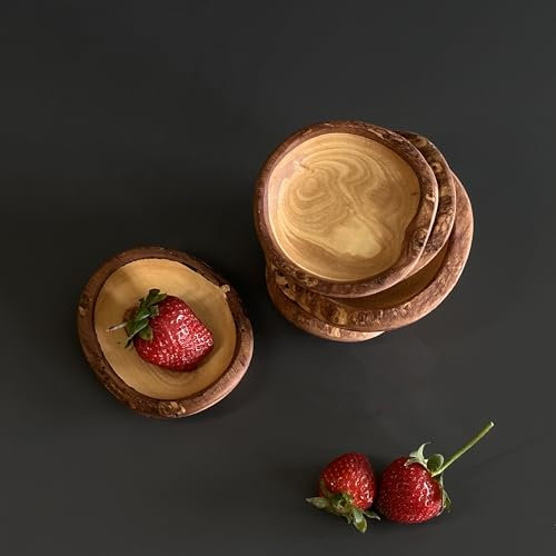 ege'deneve.com Mini cuencos de madera de olivo, mini plato de madera, cuencos de madera de olivo, cuenco decorativo, cuenco para joyas, cuenco de madera de olivo