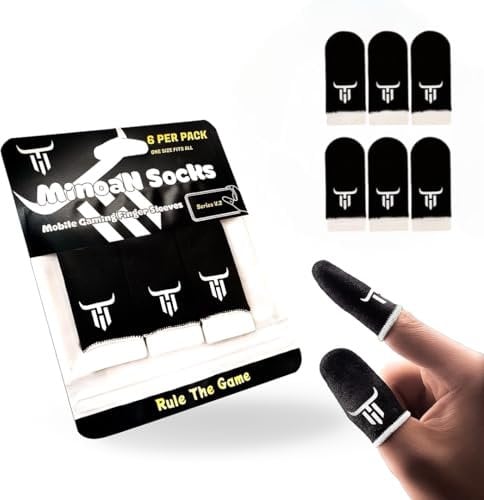 Minoan Socks® Pack of 6 Gaming Fingerhülsen Mobiles Spiel Fingerhüllen Gaming Fingerhandschuhe Pubg Thumbs Mobile Esports Gaming Fingersleeves