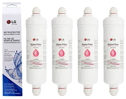LG ADQ73693901 Replacement Refrigerator 'Push Fit Fitting' Fridge Water Filter Cartridge (4 Pack)