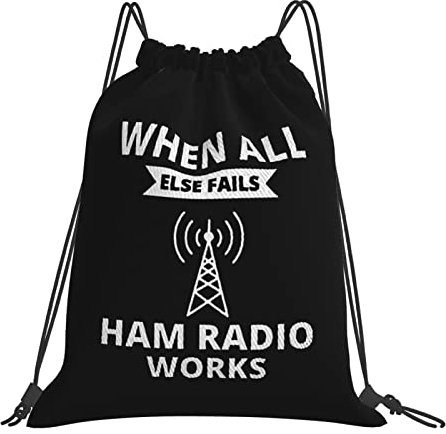 IUBBKI Ham Radio Operator Drawstring Backpack Waterproof Drawstring Sports Backpack Gym Bag