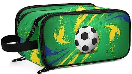 Kulturbeutel Sport Ball Fußball Große Kosmetiktasche Kulturtasche Waschtasche Make Up Tasche Waschbeutel Schminktasche für Damen Mädchen