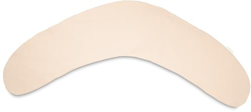 ULLENBOOM ® Stillkissenbezug 190 cm aus 100% OEKO-TEX Baumwolle, Made in EU - Bezug für Stillkissen, Seitenschläferkissen & Schwangerschaftskissen, Waffelpiqué Sand