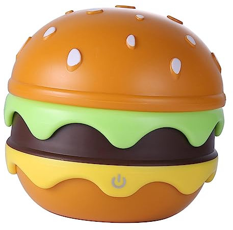 F Fityle Hamburger-Tischlampe, Nachtlicht, USB, einziehbar, dimmbar, Nachttischlampe, verstellbar, Kinderlampe, Hamburger-Schreibtischlampe für