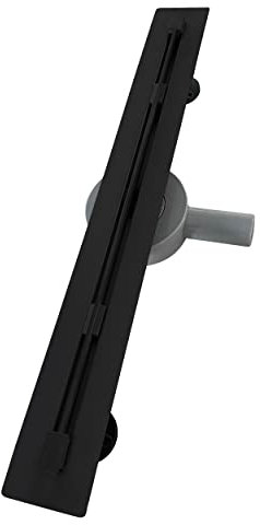 i-flair Duschrinne Bodenablauf 80 cm Duschablauf aus Edelstahl sehr flach - Siphon 360 Grad beweglich - Größen 50cm – 100cm Model B13 Linear Schwarz