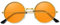 BOUBONI Hippie Sonnenbrille 70er Jahre Runde Hippie Brille Party Deko Sonnenbrille für Damen mit farbigem Brillenputztuch (Orange)