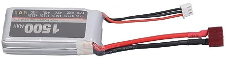 7.4V 1500mAh 45C LiPo Battery, Lithium 2S 7.4V 1500mAh 45C LiPo Battery Stable Endurance Safe High Rate for RC Airplane (T Plug)