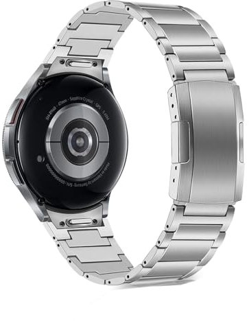 TRUMiRR Ersatz für Titan Armband Galaxy Watch6 Classic 43mm 47mm, Knopf Connector Edelstahl Uhrenarmband Keine Lücke Armband für Samsung Galaxy Watch 6 40mm 44mm/Watch 5/5 Pro/ 4/4 Classic 42mm 46mm