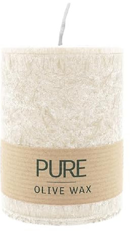 luterna 100% PURE, OLIVE WAX, vegane Stumpenkerze, Sahara, WENZEL, 90/70 mm, Brenndauer ca. 40h