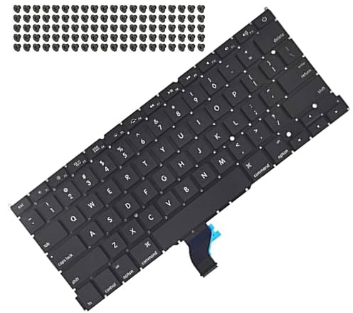 New US Keyboard with Flex Cable + Screw Kit 661-8154 661-02361 818-4278 Replacement for MacBook Pro 13 Retina A1502 (Late 2013- Early 2015) EMC 2678 2875 2835 Keyboard US Layout