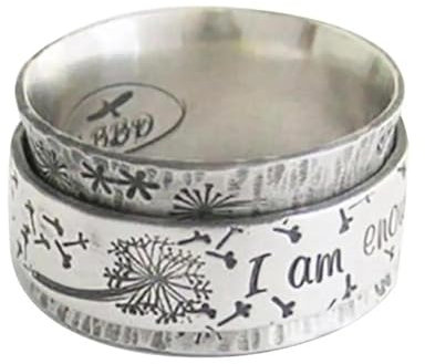 BISONBLUE Ringe Damen Damenschmuckring Herren Geschenk Ring „I'm Enough“ für Punk-Party in Blue