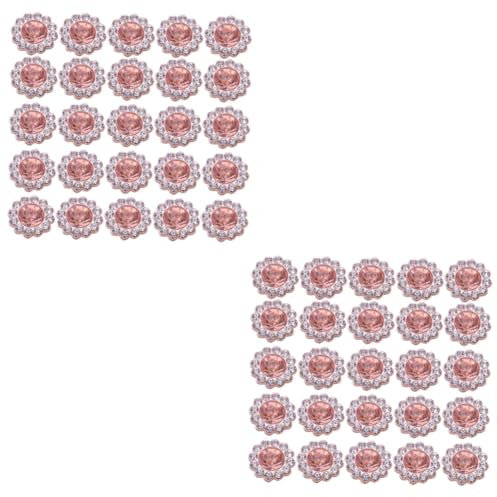 Operitacx 100pcs Abs Material Rhinestone Embellishments for Crafting Flower Shape Hairband Decorations Diy Accessories Glue Embellishments