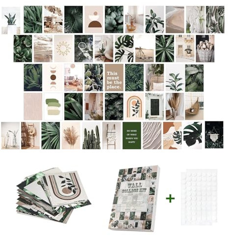 MisFun 50 Stück Aesthetic Decor, Bilder Aesthetic, Poster Vintage, Poster Aesthetic, Wand Collage Aesthetic, mit 120 Punkt Kleber, für Schlafzimmer, Wohnzimmer, Schlafsaal (10,2 x 15,3 cm)