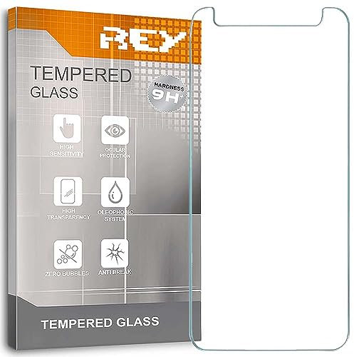 REY 2X Protector de Pantalla Universal 5.5, Medida 14,7 x 7,2cm, Cristal Vidrio Templado Premium ¡¡¡ Medir Antes de Comprar !!!