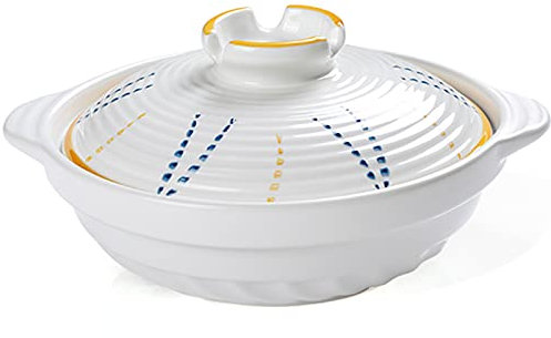 Cocotte en Argile Faitout en Terre Cuite Faitout Rond en Céramique Faitout Faitout Japonais Donabe Hot Pot avec Couvercle, C